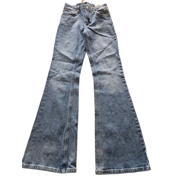 Urban Outfitters BDG Mid Rise Wide Leg Jeans Lace Up Denim Sz 26 X 32 Y2K - Picture 3 of 16